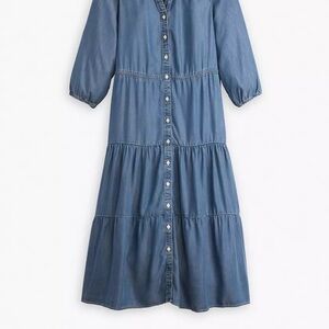 Blue Denim Button-Down Dress